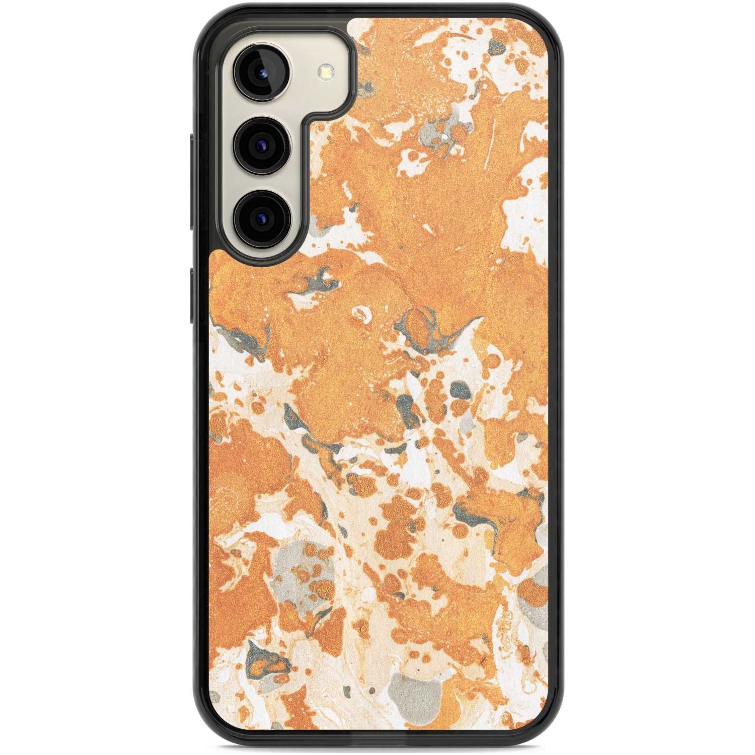 Orange Marbled Paper Pattern