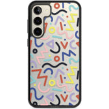 Colourful Squiggles Memphis Retro Pattern Design Phone Case Samsung S22 Plus / Black Impact Case,Samsung S23 Plus / Black Impact Case Blanc Space