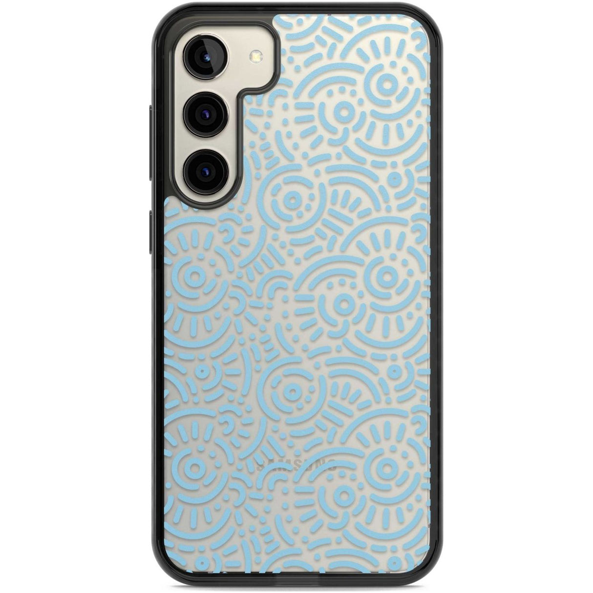 Light Blue Pattern Memphis Retro Pattern Design Phone Case Samsung S22 Plus / Black Impact Case,Samsung S23 Plus / Black Impact Case Blanc Space