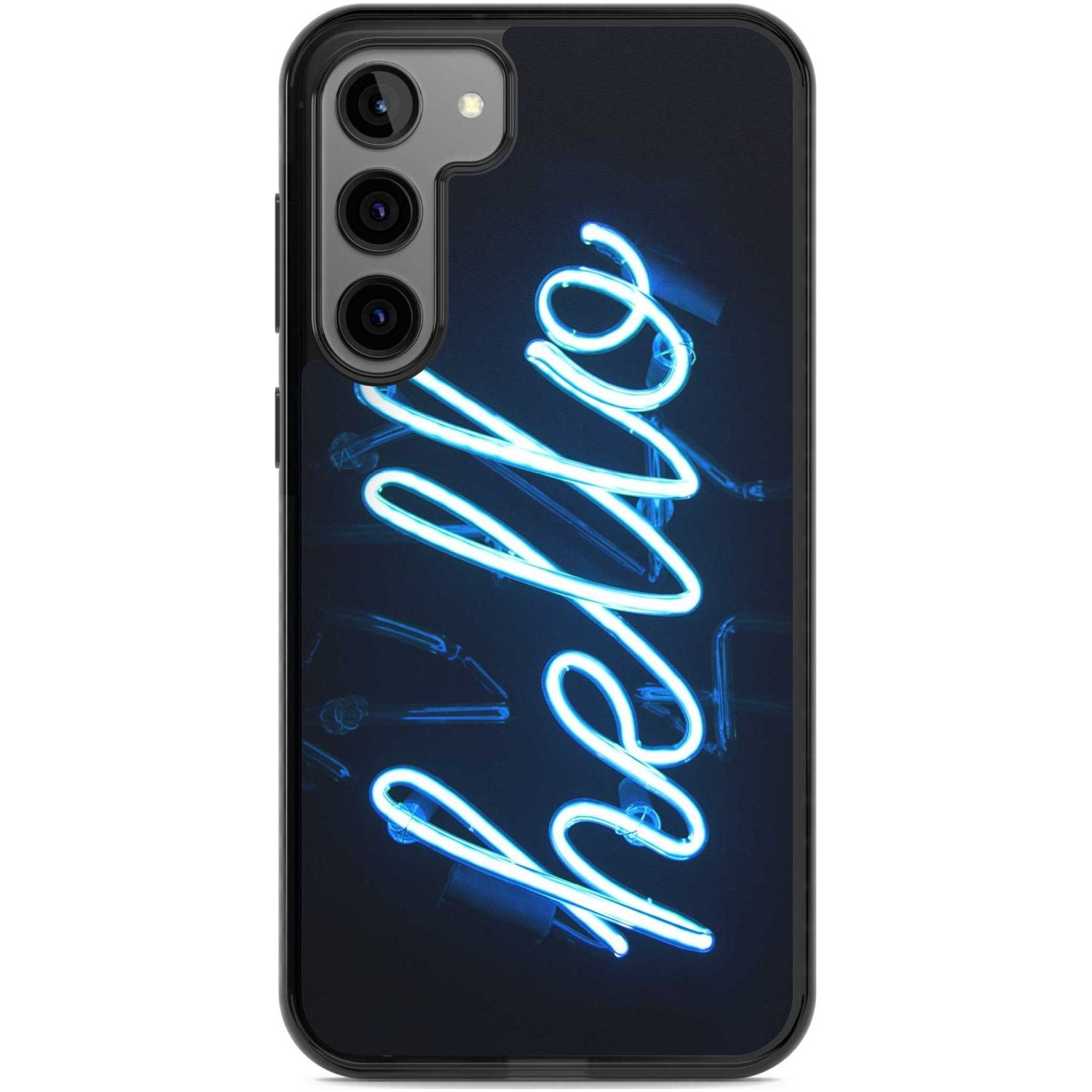 "Hello" Blue Cursive Neon Sign