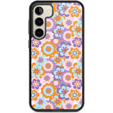 Flower Power Pattern Phone Case Samsung S22 Plus / Black Impact Case,Samsung S23 Plus / Black Impact Case Blanc Space