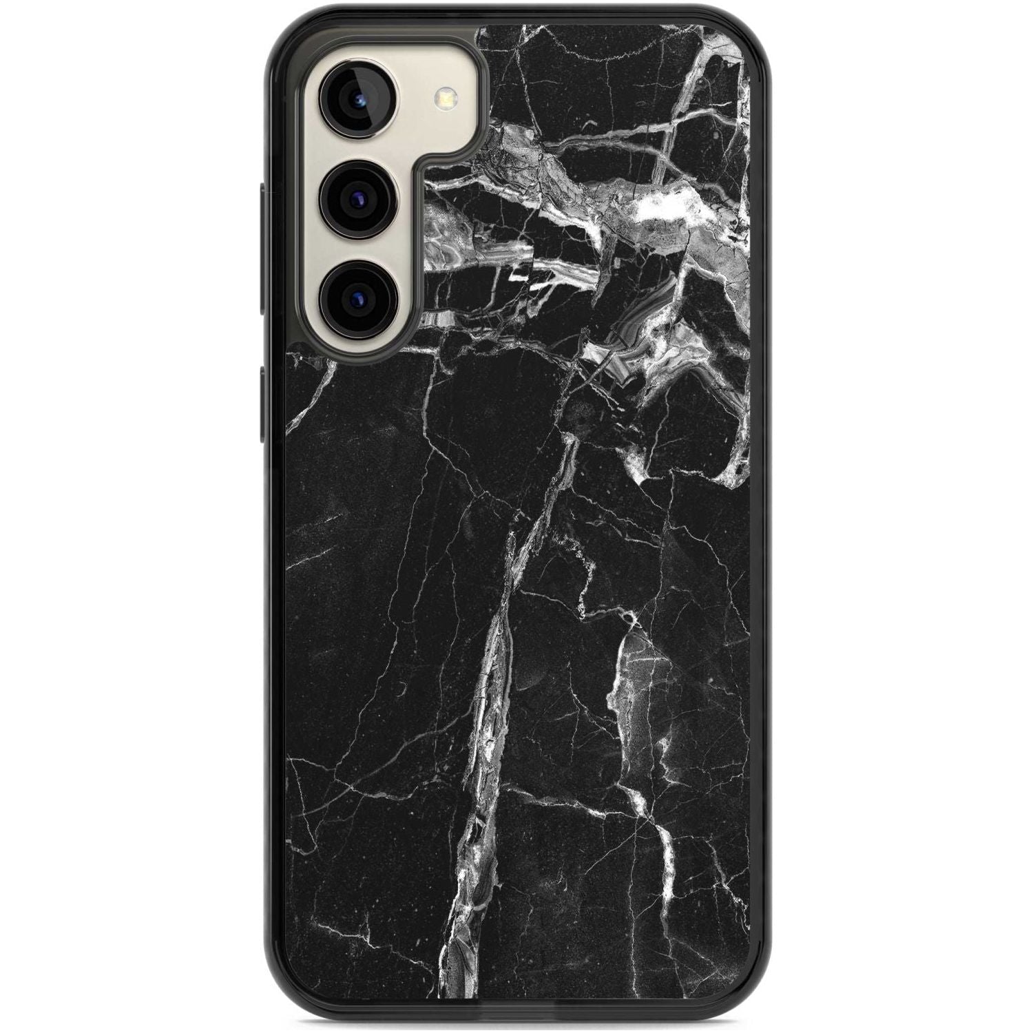 Black Onyx Marble Texture Phone Case Samsung S22 Plus / Black Impact Case,Samsung S23 Plus / Black Impact Case Blanc Space
