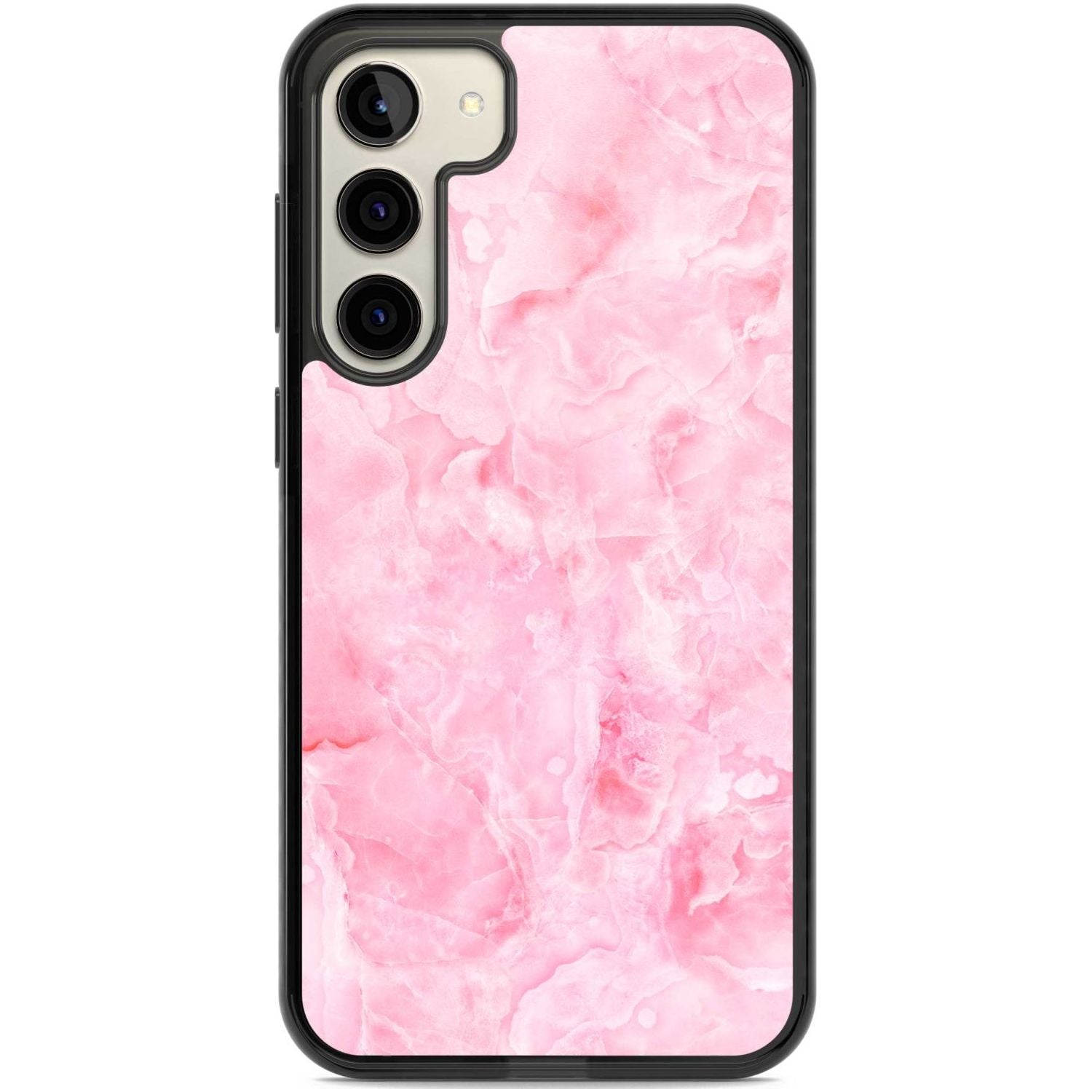 Bright Pink Onyx Marble Texture Phone Case Samsung S22 Plus / Black Impact Case,Samsung S23 Plus / Black Impact Case Blanc Space