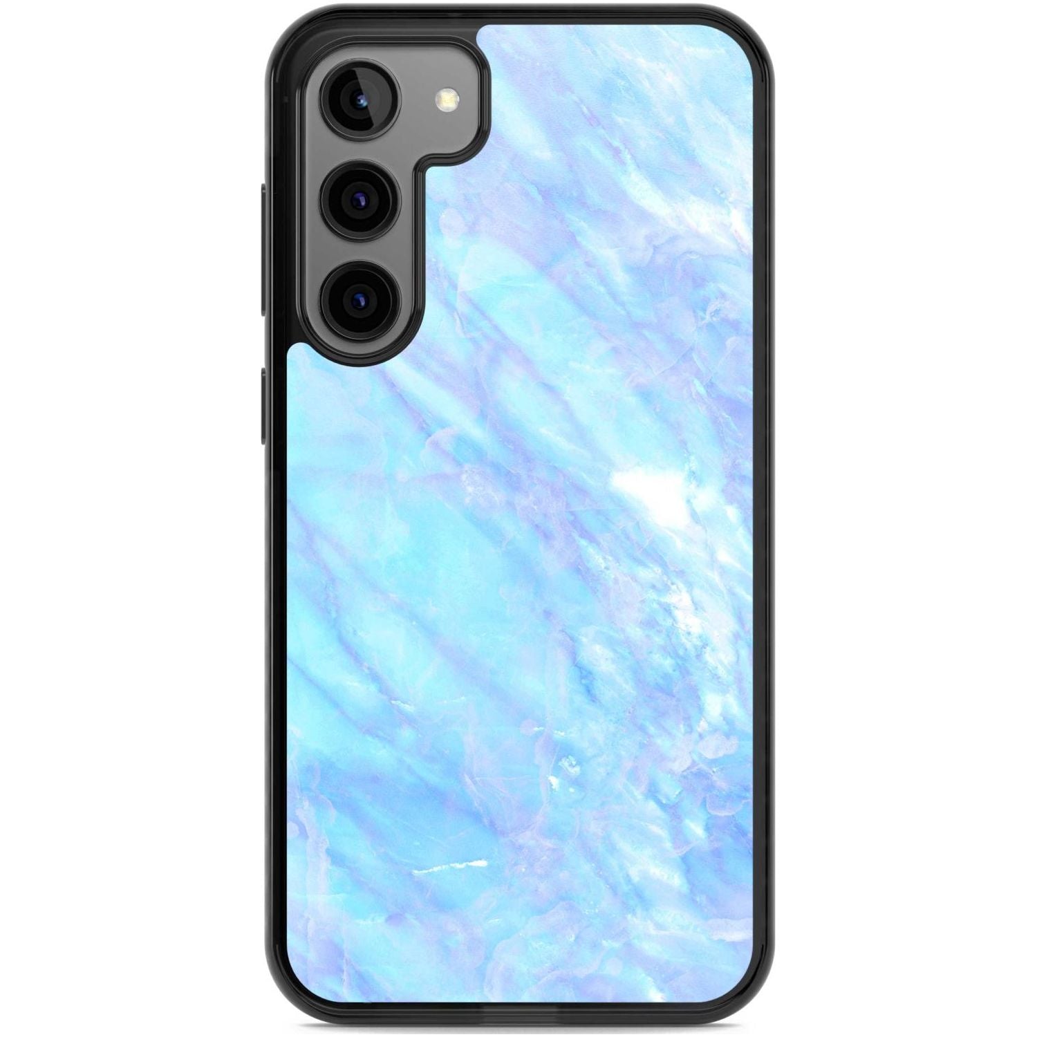 Iridescent Crystal Marble Phone Case Samsung S22 Plus / Black Impact Case,Samsung S23 Plus / Black Impact Case Blanc Space