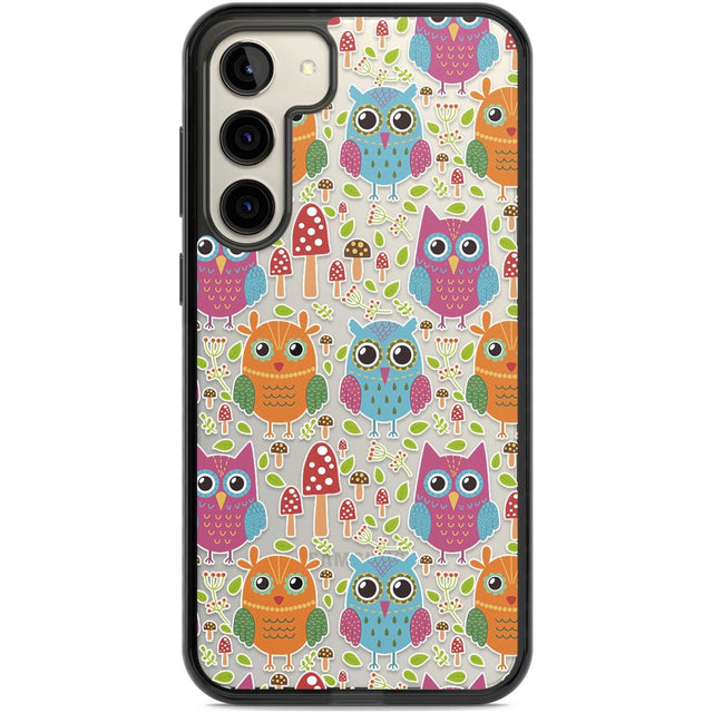 Forrest Owl Clear Pattern Phone Case Samsung S22 Plus / Black Impact Case,Samsung S23 Plus / Black Impact Case Blanc Space