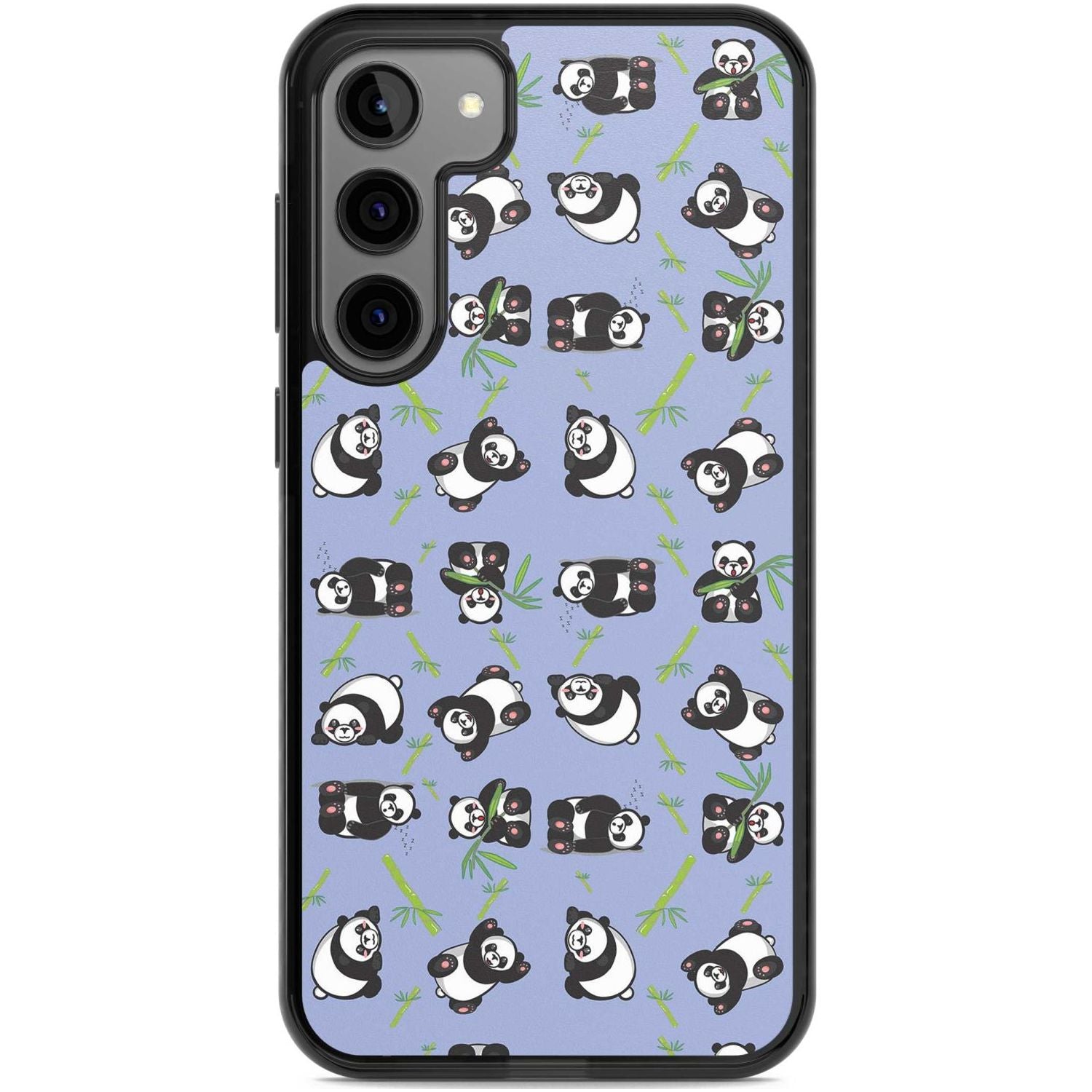 Panda Pattern Phone Case Samsung S22 Plus / Black Impact Case,Samsung S23 Plus / Black Impact Case Blanc Space
