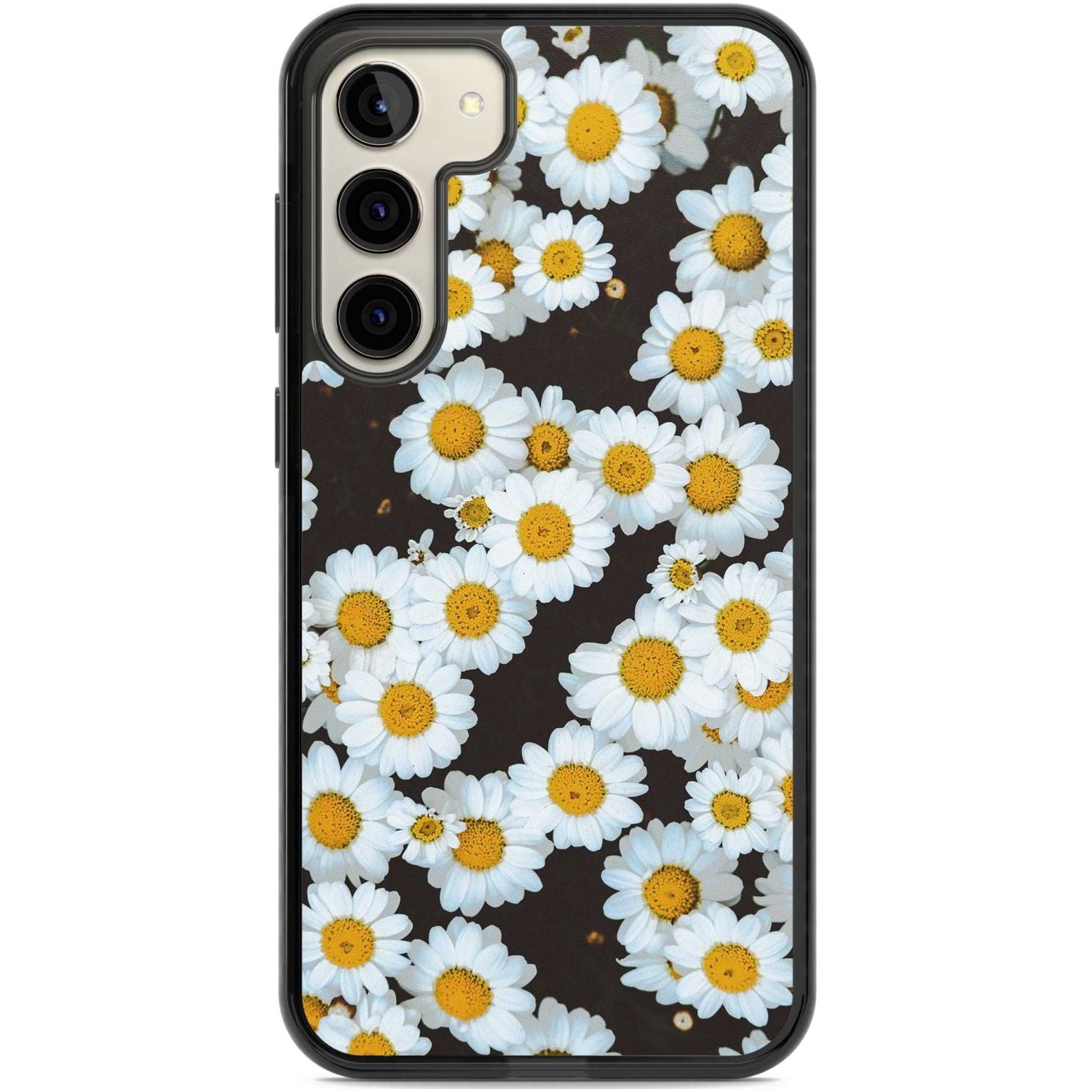 Daisies - Real Floral Photographs Phone Case Samsung S22 Plus / Black Impact Case,Samsung S23 Plus / Black Impact Case Blanc Space
