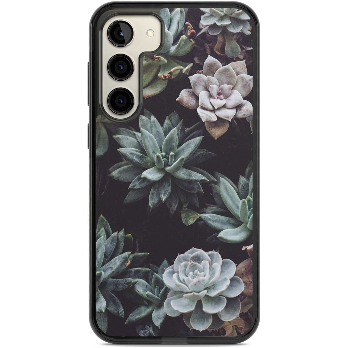 Mixed Succulents - Real Botanical Photographs Phone Case Samsung S22 Plus / Black Impact Case,Samsung S23 Plus / Black Impact Case Blanc Space