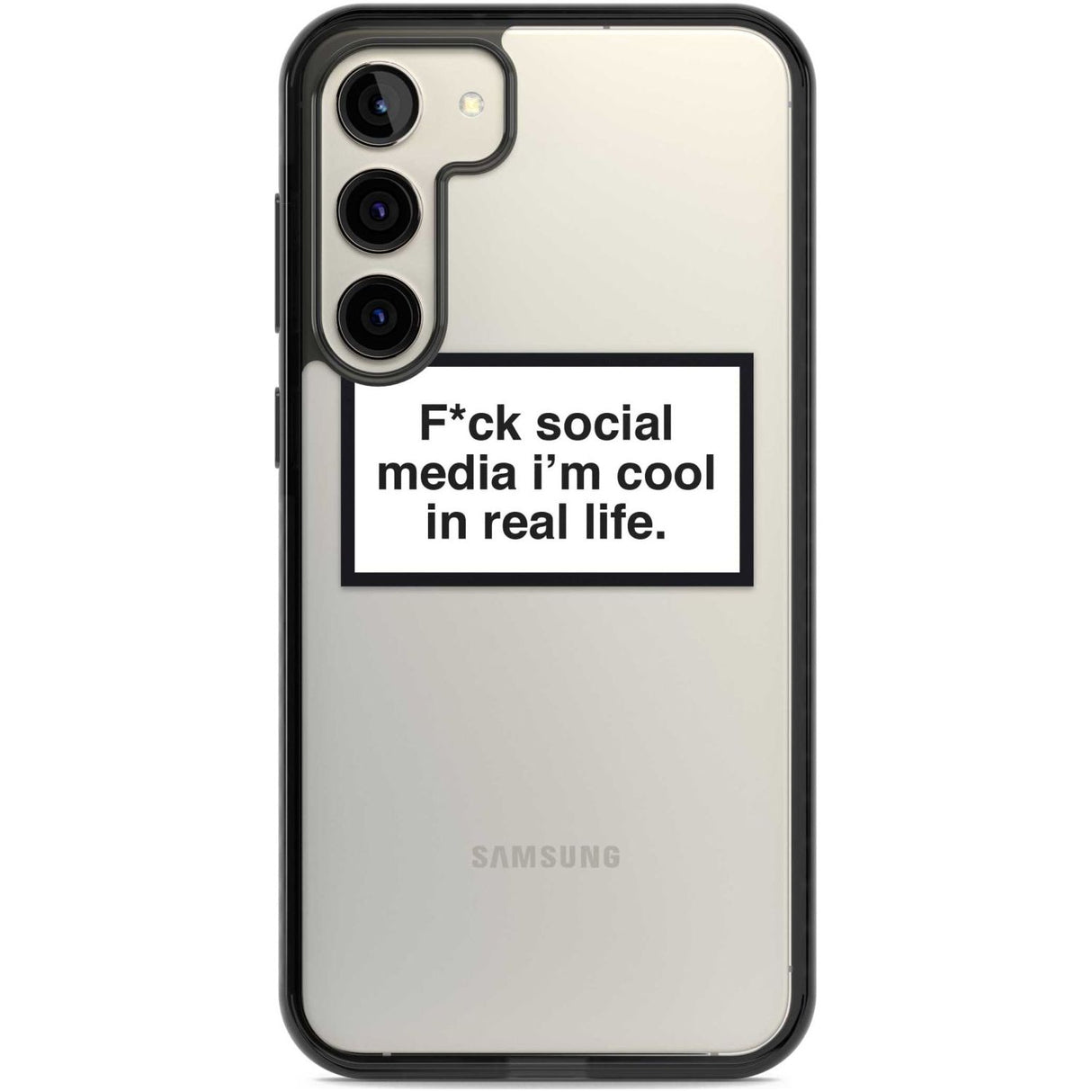 F*ck Social Media Phone Case Samsung S22 Plus / Black Impact Case,Samsung S23 Plus / Black Impact Case Blanc Space