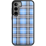 Blue Plaid Phone Case Samsung S23 Plus / Black Impact Case,Samsung S22 Plus / Black Impact Case Blanc Space