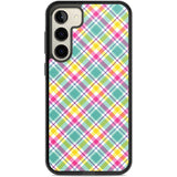 Crosshatch Plaid Phone Case Samsung S22 Plus / Black Impact Case,Samsung S23 Plus / Black Impact Case Blanc Space