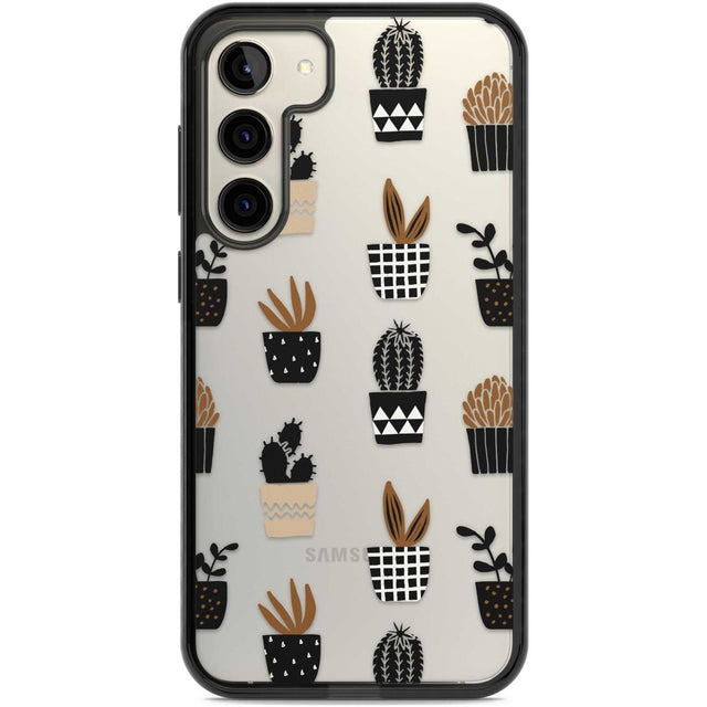 Large Mixed Plants Pattern - Clear Phone Case Samsung S22 Plus / Black Impact Case,Samsung S23 Plus / Black Impact Case Blanc Space