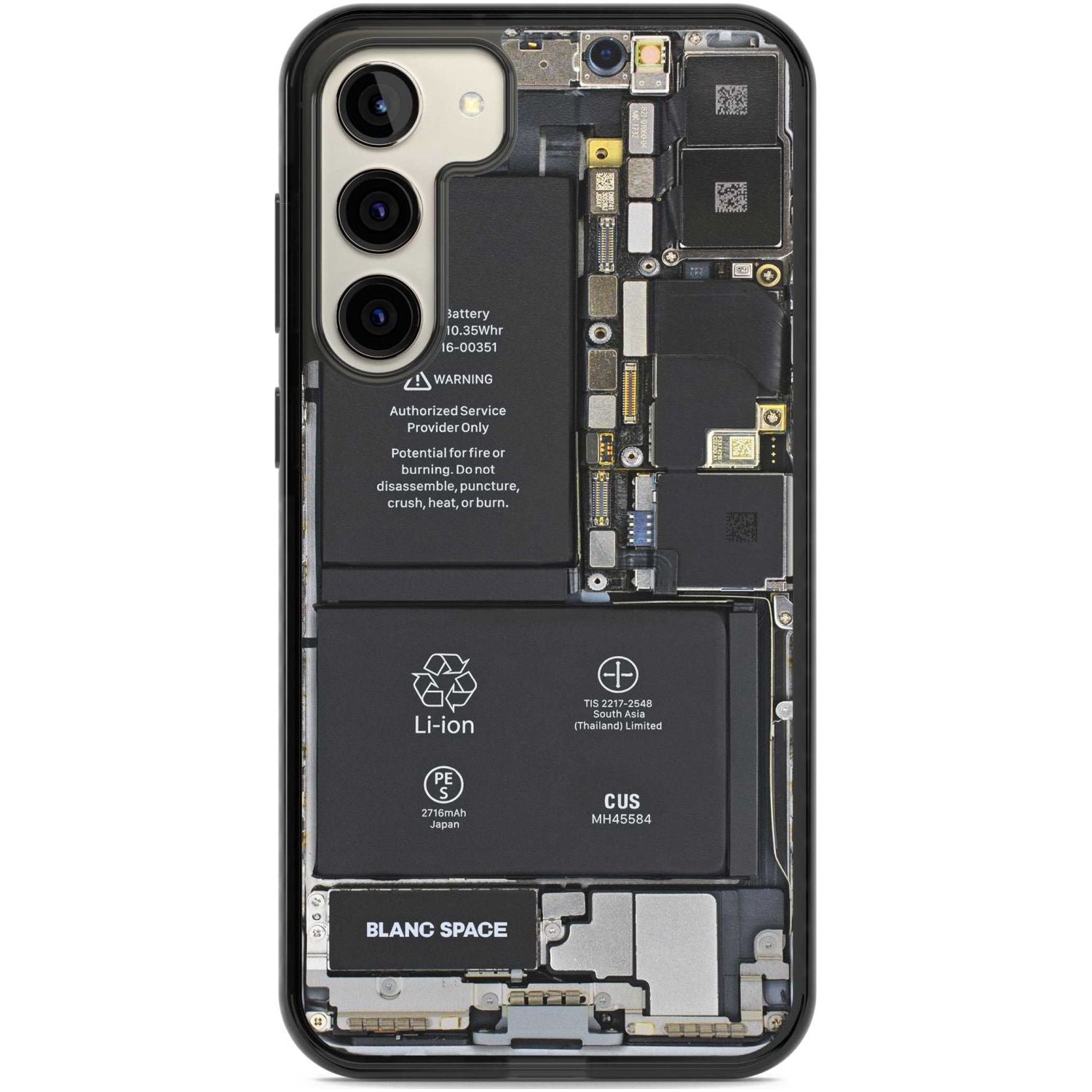 Circuit Board Teardown Phone Case Samsung S22 Plus / Black Impact Case,Samsung S23 Plus / Black Impact Case Blanc Space