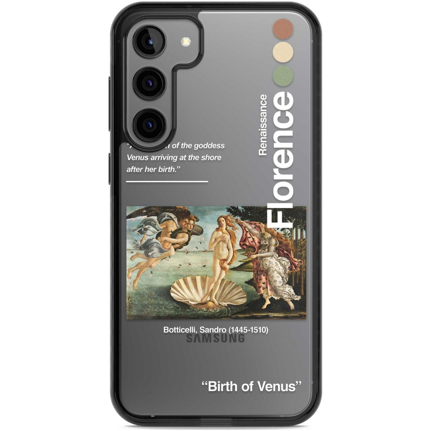 Birth of Venus Phone Case Samsung S22 Plus / Black Impact Case,Samsung S23 Plus / Black Impact Case Blanc Space