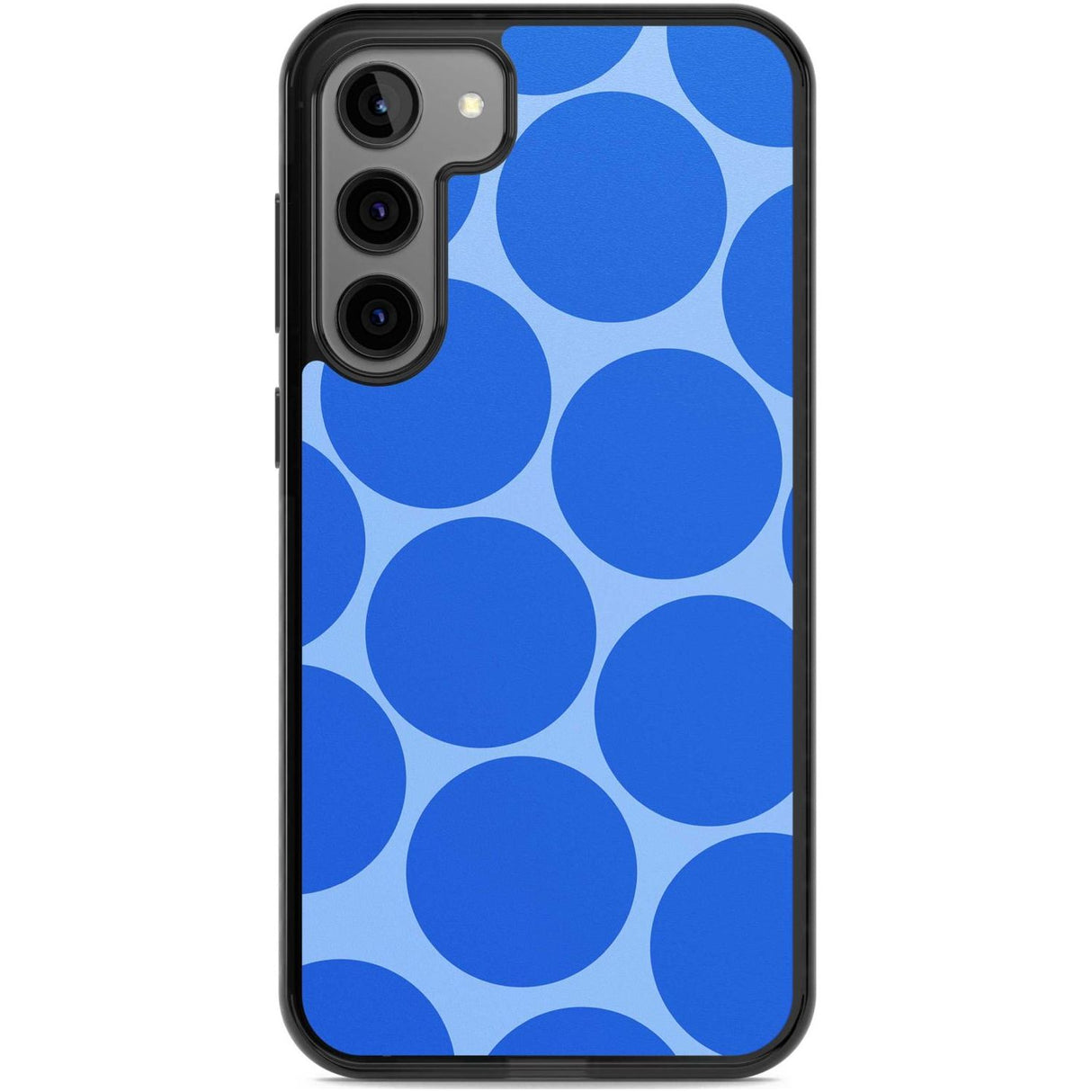 Abstract Retro Shapes: Blue Dots Phone Case Samsung S22 Plus / Black Impact Case,Samsung S23 Plus / Black Impact Case Blanc Space