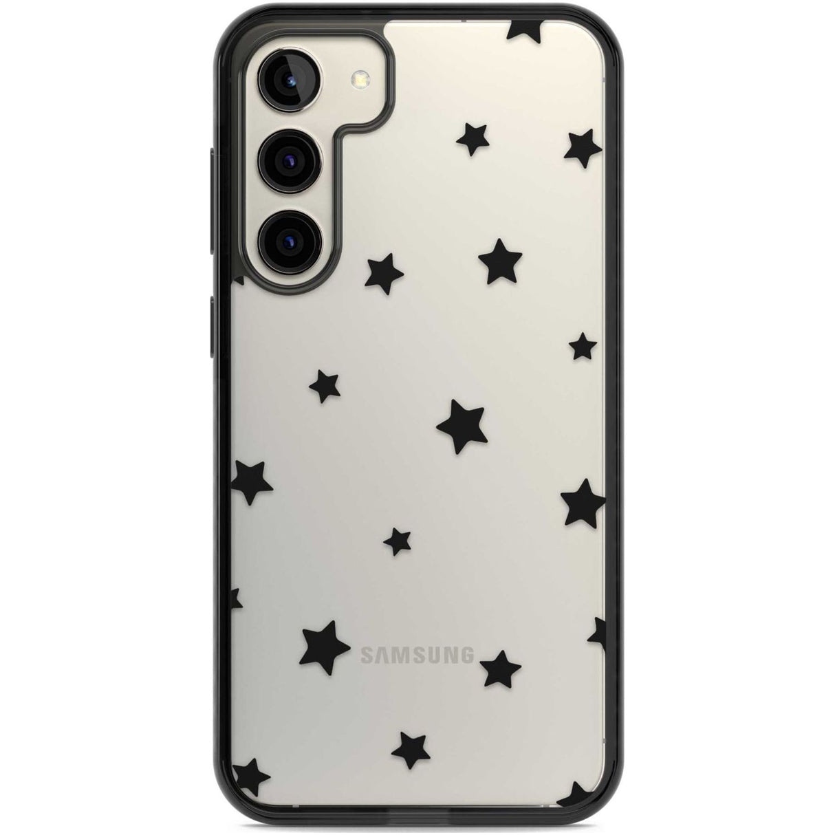Black Stars Pattern Phone Case Samsung S22 Plus / Black Impact Case,Samsung S23 Plus / Black Impact Case Blanc Space