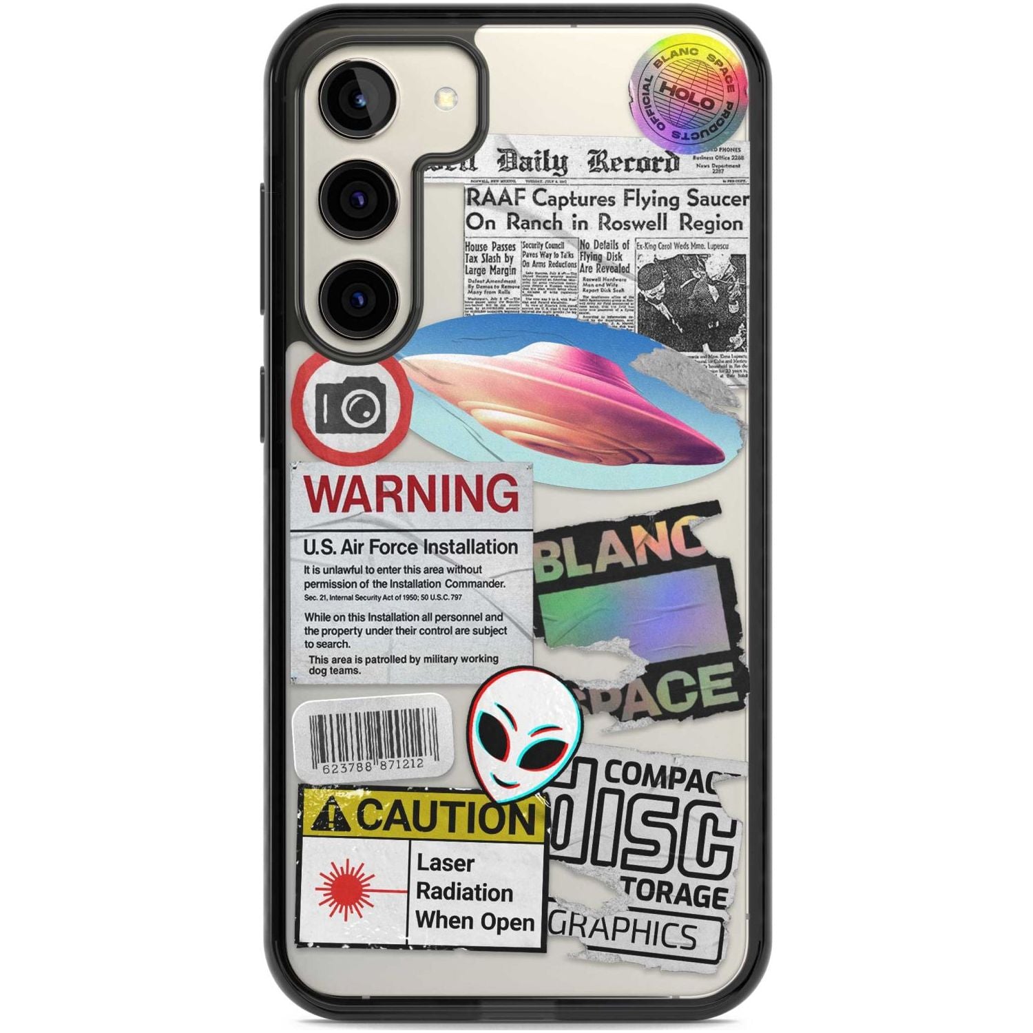 Cosmic Encounters Phone Case Samsung S22 Plus / Black Impact Case,Samsung S23 Plus / Black Impact Case Blanc Space