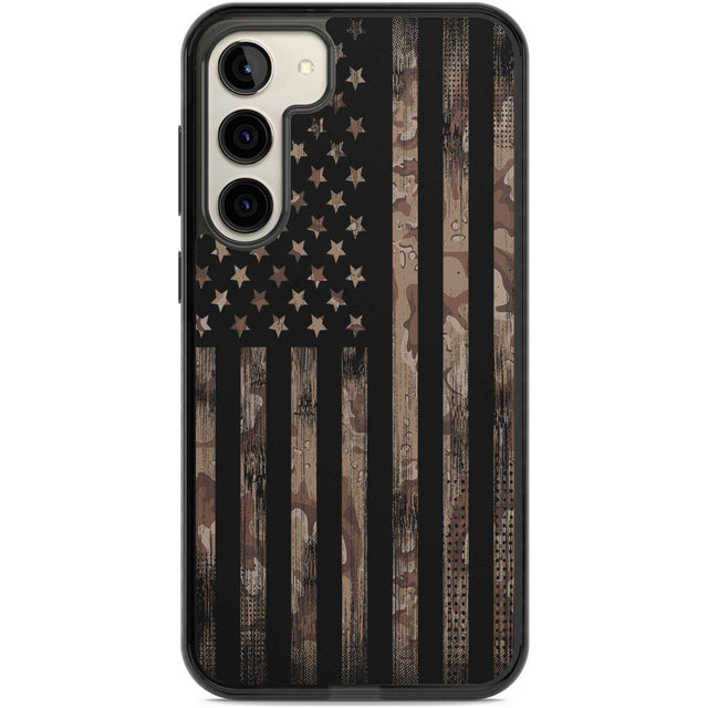 Desert Camo US Flag Phone Case Samsung S22 Plus / Black Impact Case,Samsung S23 Plus / Black Impact Case Blanc Space