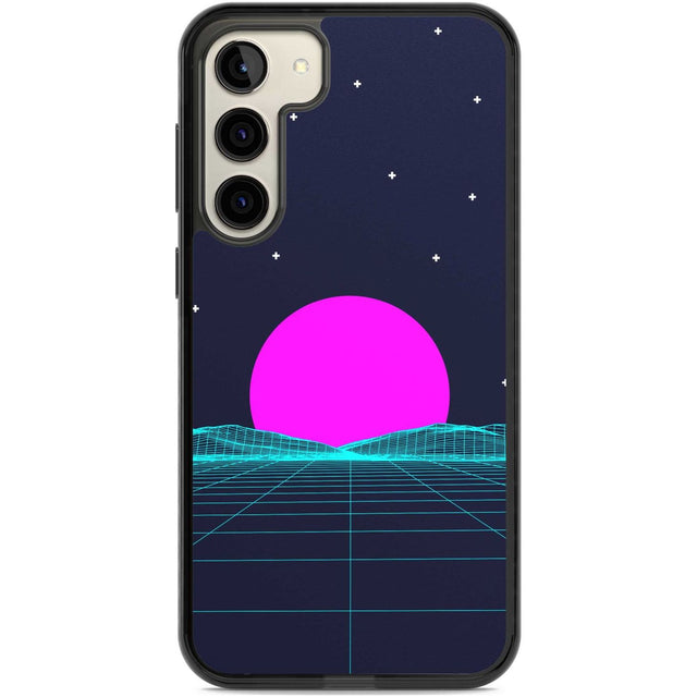 Miami Sunset Vaporwave Phone Case Samsung S22 Plus / Black Impact Case,Samsung S23 Plus / Black Impact Case Blanc Space