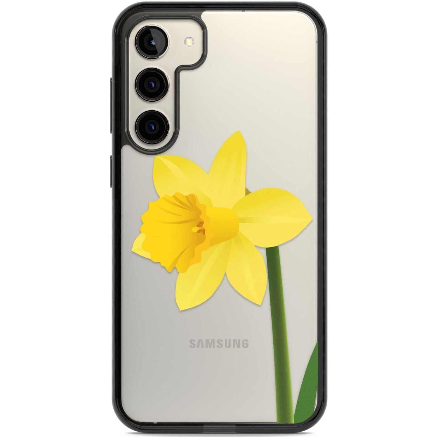 Daffodil Phone Case Samsung S22 Plus / Black Impact Case,Samsung S23 Plus / Black Impact Case Blanc Space
