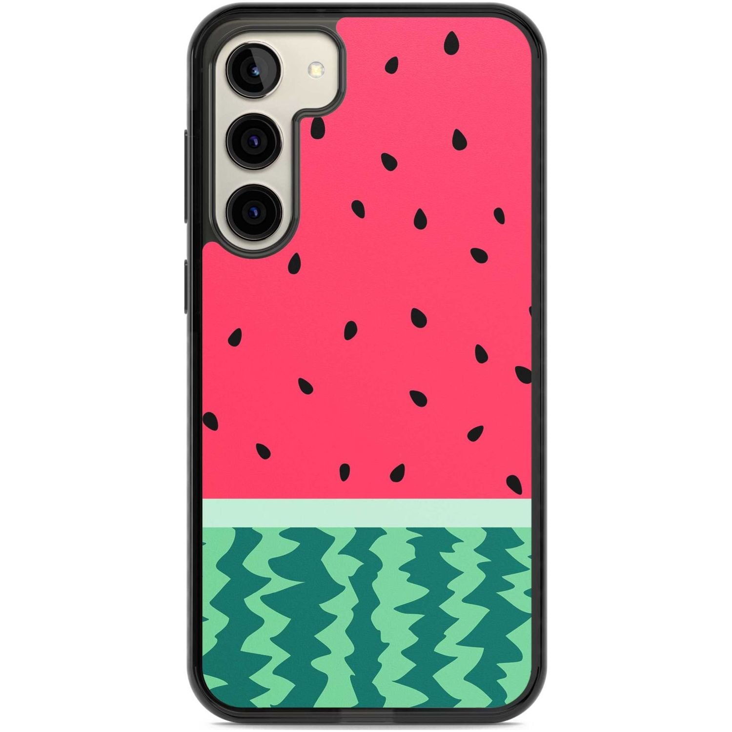 Full Watermelon Print Phone Case Samsung S22 Plus / Black Impact Case,Samsung S23 Plus / Black Impact Case Blanc Space