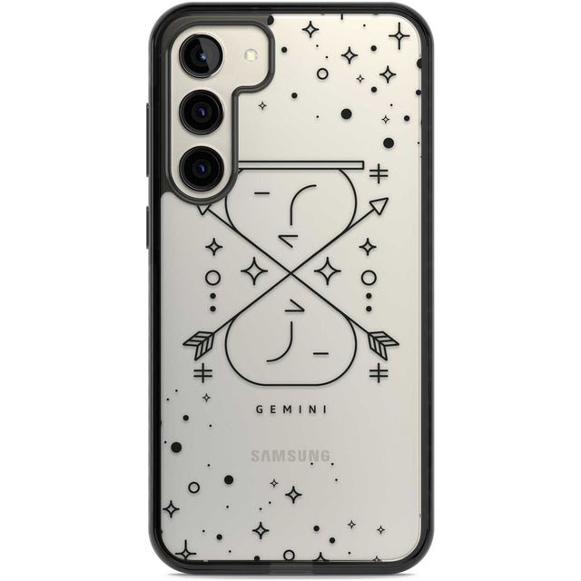Gemini Emblem - Transparent Design Phone Case Samsung S22 Plus / Black Impact Case,Samsung S23 Plus / Black Impact Case Blanc Space