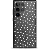 Messy White Dot Pattern Phone Case Samsung S22 Ultra / Black Impact Case,Samsung S23 Ultra / Black Impact Case Blanc Space