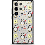 Cute Penguin Pattern Clear Phone Case Samsung S22 Ultra / Black Impact Case,Samsung S23 Ultra / Black Impact Case Blanc Space