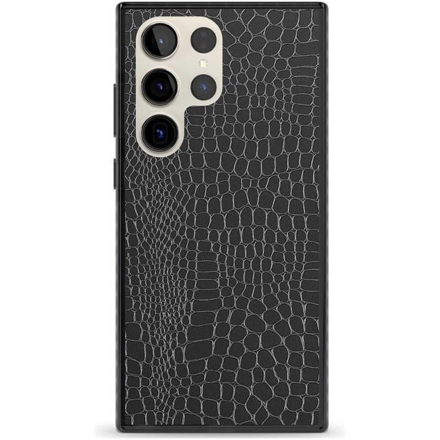 Black Snakeskin Phone Case Samsung S22 Ultra / Black Impact Case,Samsung S23 Ultra / Black Impact Case Blanc Space