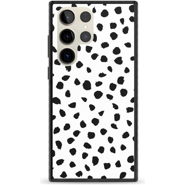 Dalmatian Print Phone Case Samsung S22 Ultra / Black Impact Case,Samsung S23 Ultra / Black Impact Case Blanc Space