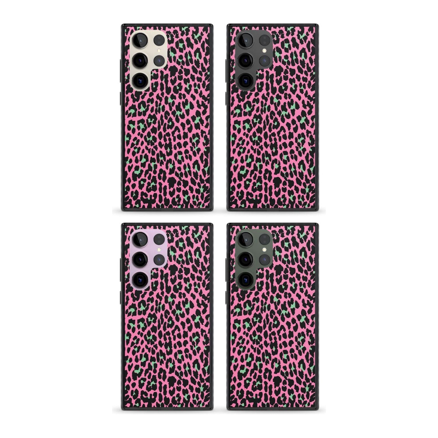 Green on Pink Leopard Print Pattern