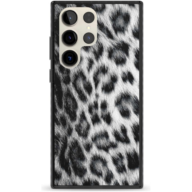 Animal Fur Pattern - Snow Leopard Phone Case Samsung S22 Ultra / Black Impact Case,Samsung S23 Ultra / Black Impact Case Blanc Space