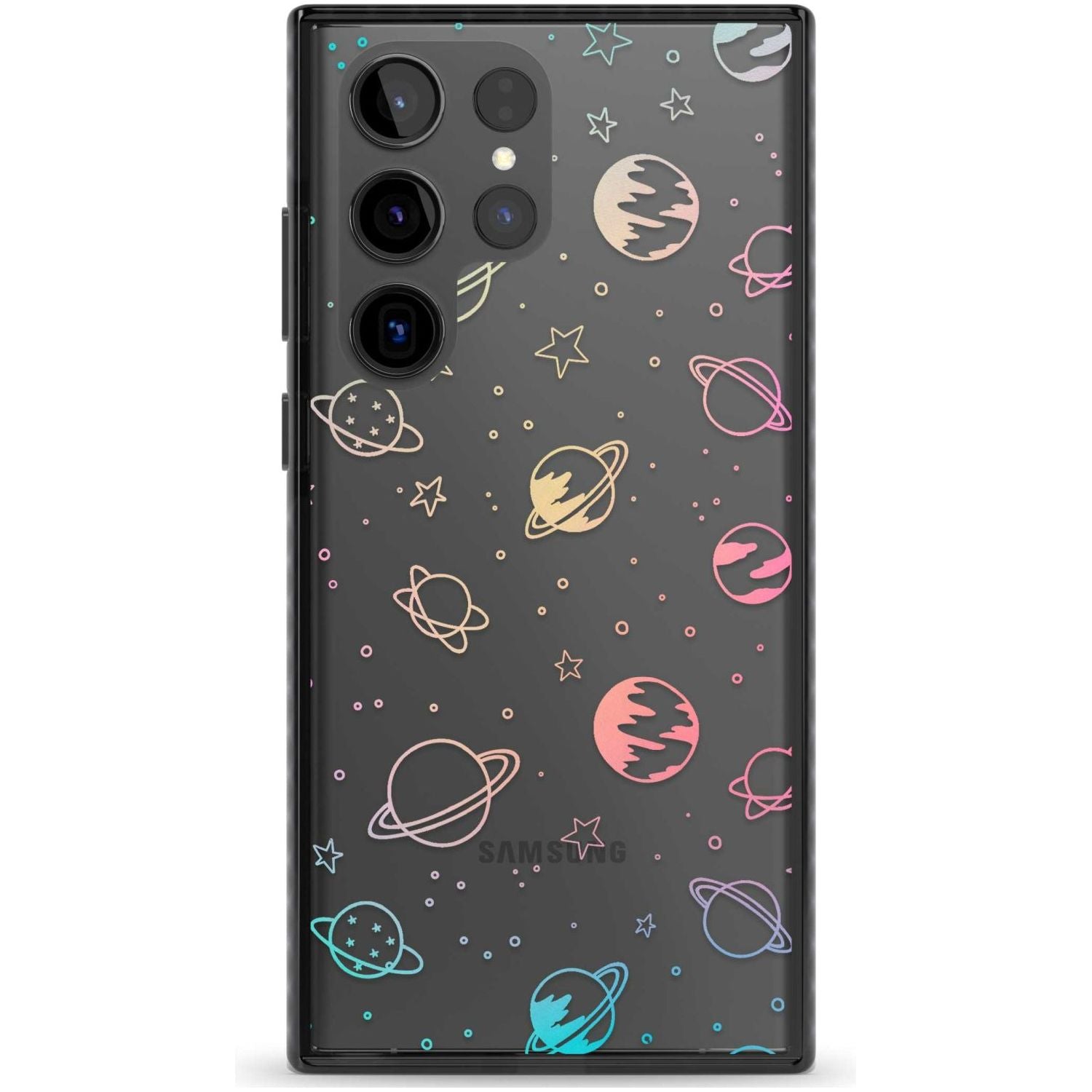 Cosmic Outer Space Design Pastels on Clear