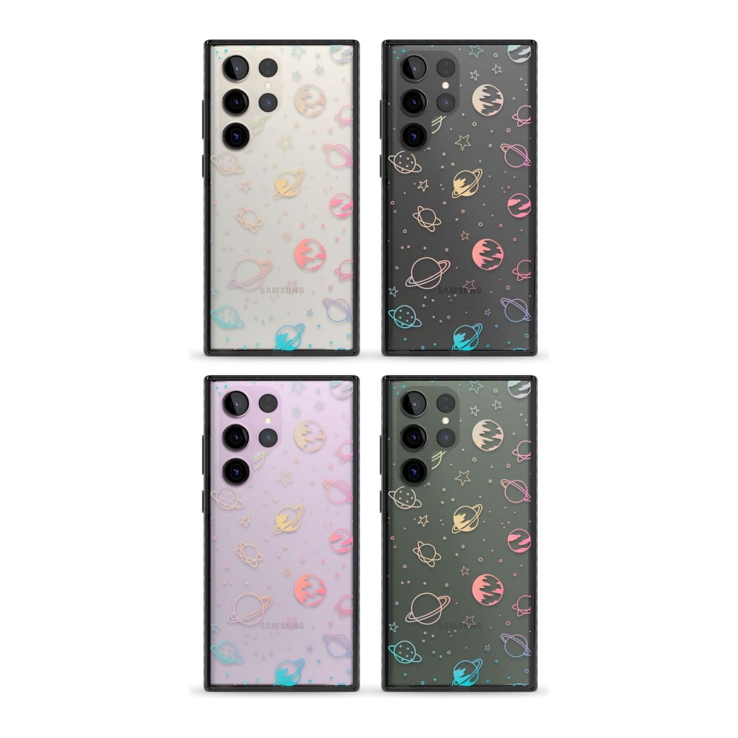 Cosmic Outer Space Design Pastels on Clear
