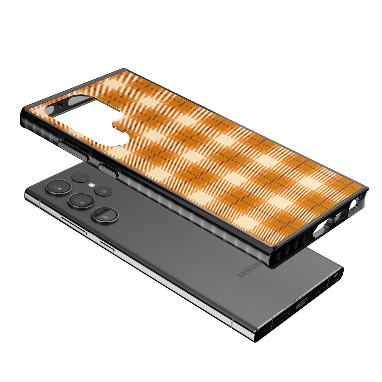 Pumpkin Plaid Impact Phone Case for Samsung Galaxy S24 Ultra , Samsung Galaxy S23 Ultra, Samsung Galaxy S22 Ultra