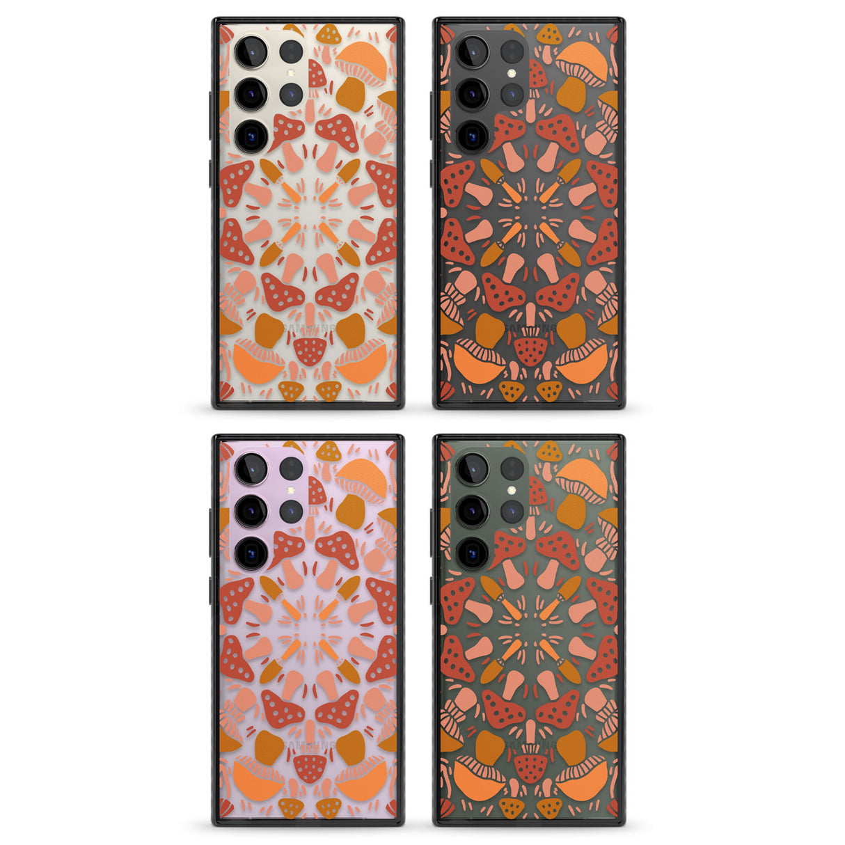 Mushroom Medley Impact Phone Case for Samsung Galaxy S24 Ultra , Samsung Galaxy S23 Ultra, Samsung Galaxy S22 Ultra