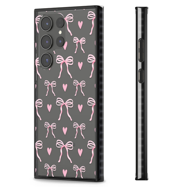 Pink Bows & Hearts Impact Phone Case for Samsung Galaxy S24 Ultra , Samsung Galaxy S23 Ultra, Samsung Galaxy S22 Ultra