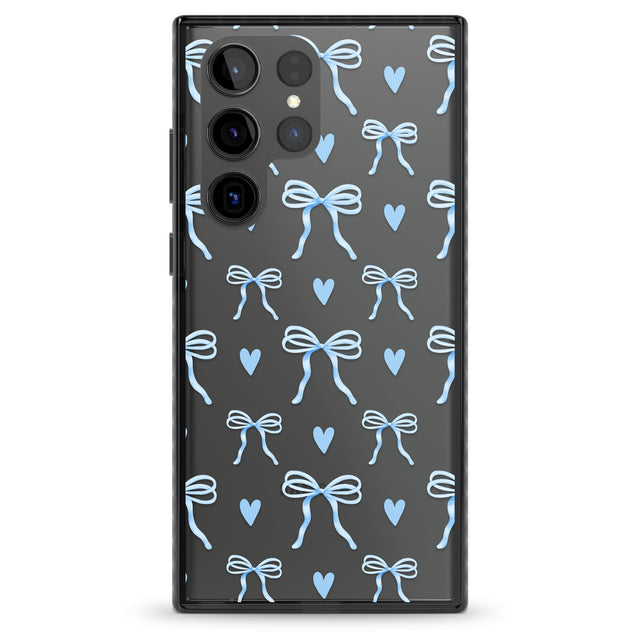 Blue Bows & Hearts Impact Phone Case for Samsung Galaxy S24 Ultra , Samsung Galaxy S23 Ultra, Samsung Galaxy S22 Ultra