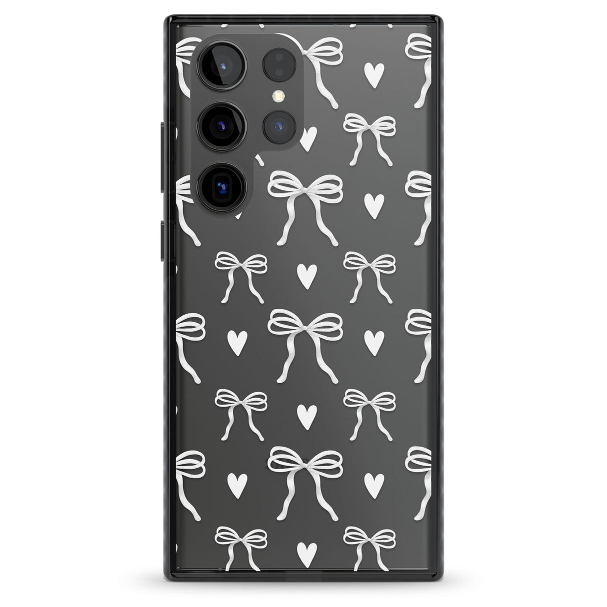 White Bows & Hearts Impact Phone Case for Samsung Galaxy S24 Ultra , Samsung Galaxy S23 Ultra, Samsung Galaxy S22 Ultra