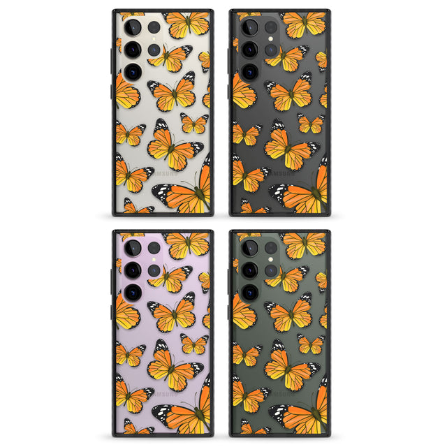 Sun-Yellow Butterflies Impact Phone Case for Samsung Galaxy S24 Ultra , Samsung Galaxy S23 Ultra, Samsung Galaxy S22 Ultra
