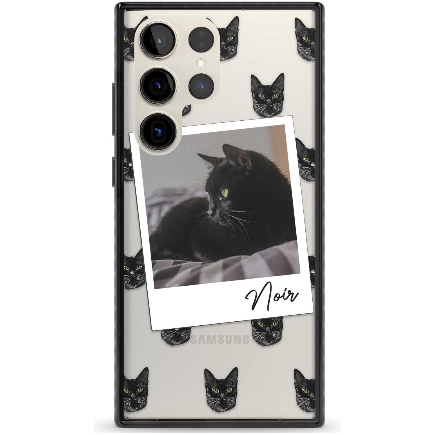 Personalised Bombay Cat Photo Custom Phone Case Samsung S22 Ultra / Black Impact Case,Samsung S23 Ultra / Black Impact Case Blanc Space