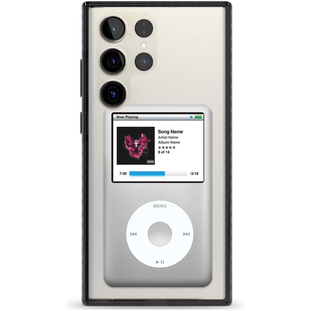 Personalised Classic iPod Custom Phone Case Samsung S22 Ultra / Black Impact Case,Samsung S23 Ultra / Black Impact Case Blanc Space