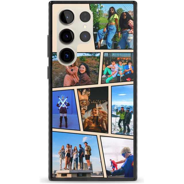Comic Strip Photo Custom Phone Case Samsung S22 Ultra / Black Impact Case,Samsung S23 Ultra / Black Impact Case Blanc Space