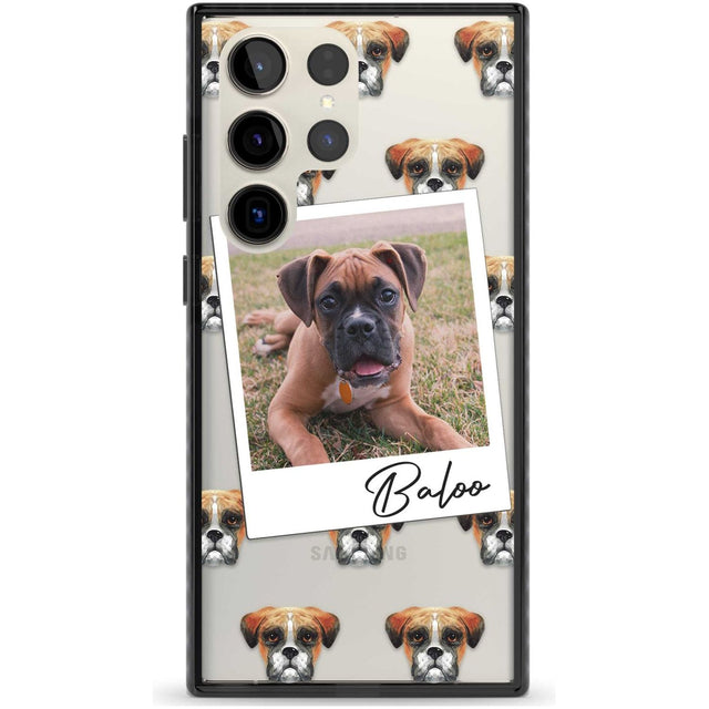 Personalised Boxer - Dog Photo Custom Phone Case Samsung S22 Ultra / Black Impact Case,Samsung S23 Ultra / Black Impact Case Blanc Space