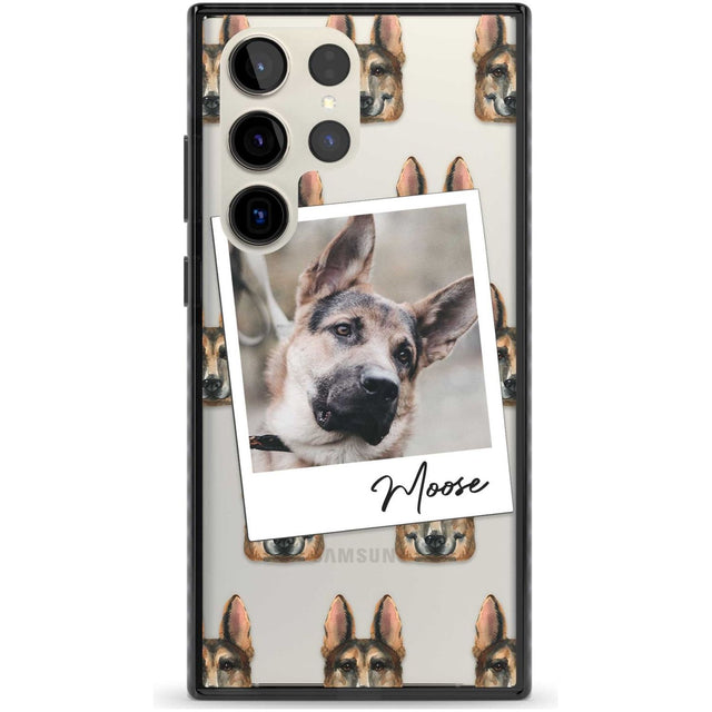 Personalised German Shepherd - Dog Photo Custom Phone Case Samsung S22 Ultra / Black Impact Case,Samsung S23 Ultra / Black Impact Case Blanc Space