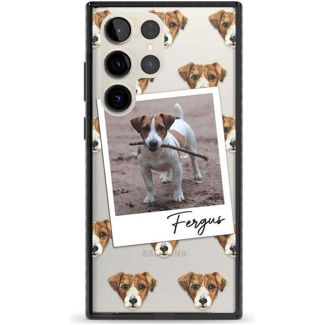 Personalised Jack Russell - Dog Photo Custom Phone Case Samsung S22 Ultra / Black Impact Case,Samsung S23 Ultra / Black Impact Case Blanc Space