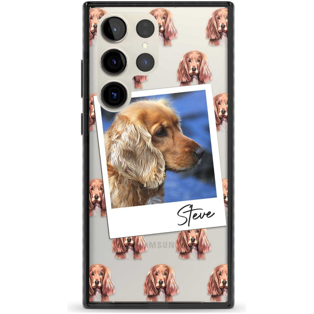 Personalised Cocker Spaniel - Dog Photo Custom Phone Case Samsung S22 Ultra / Black Impact Case,Samsung S23 Ultra / Black Impact Case Blanc Space