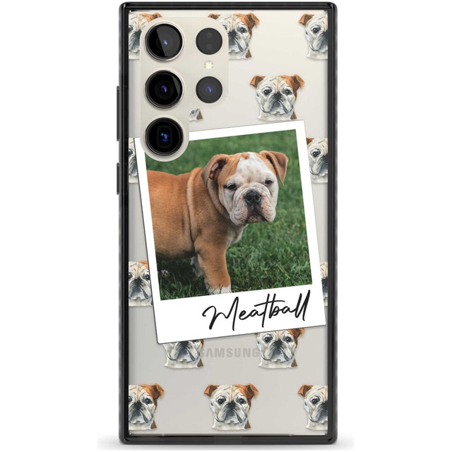 Personalised English Bulldog - Dog Photo Custom Phone Case Samsung S22 Ultra / Black Impact Case,Samsung S23 Ultra / Black Impact Case Blanc Space
