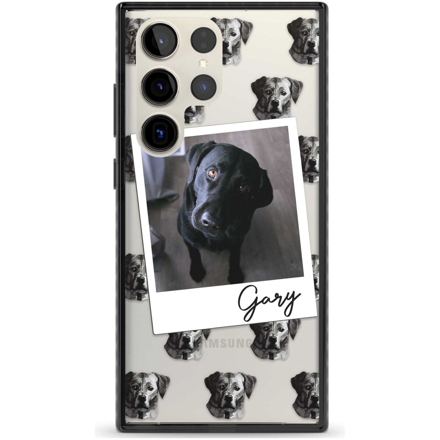 Personalised Labrador, Black - Dog Photo Custom Phone Case Samsung S22 Ultra / Black Impact Case,Samsung S23 Ultra / Black Impact Case Blanc Space