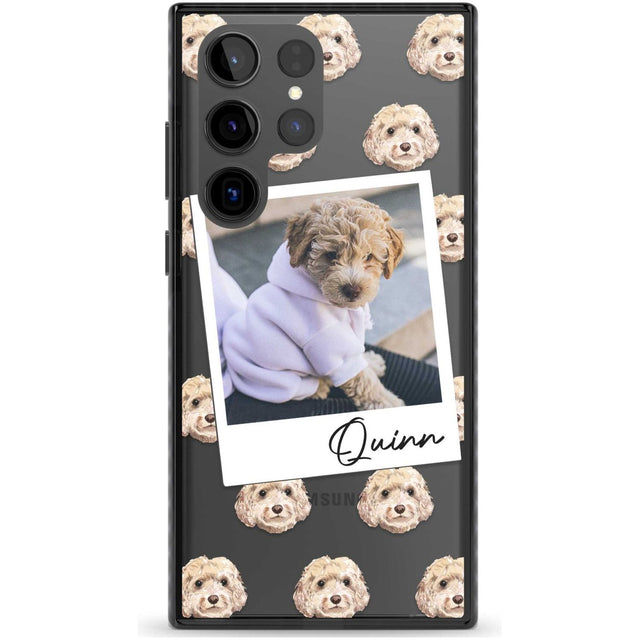 Personalised Cockapoo, Cream - Dog Photo Custom Phone Case Samsung S22 Ultra / Black Impact Case,Samsung S23 Ultra / Black Impact Case Blanc Space